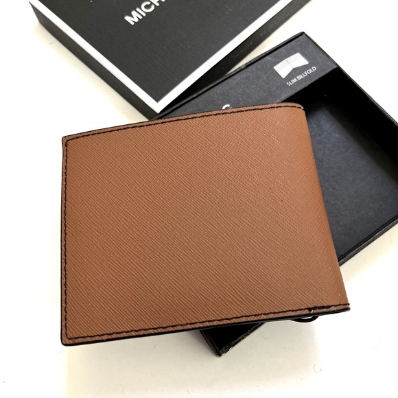 Michael Kors Slim Billfold Men's Wallet 2pc Gift Set Black Brown Boxed Holiday - Picture 5 of 14